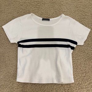 Brandy Melville | White two stripe top